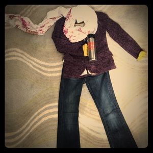 Anthropologie Cartonnier Purple Tweed Blazer